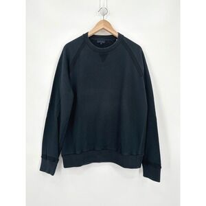 Lanvin Mens Black Mesh Detail Raglan Crewneck Sweatshirt Size L French Luxury
